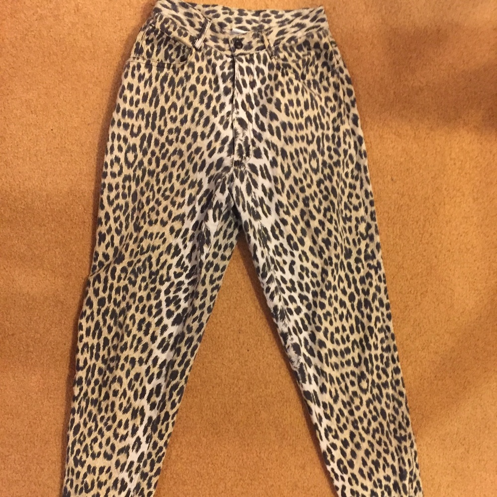 Vintage Leopard Print Pants 100% Cotton